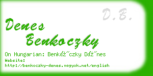 denes benkoczky business card